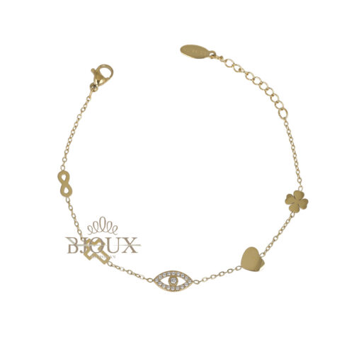 Bracciale Multi Charm - Portafortuna Acciaio