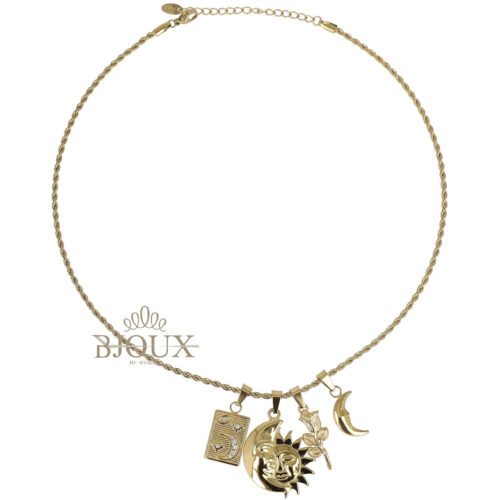 Collana Charms Iconici - In Acciaio Dorato e Rodiato