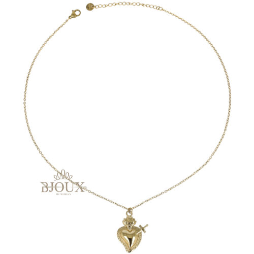 Collana Cuore Sacro Trafitto - Acciaio