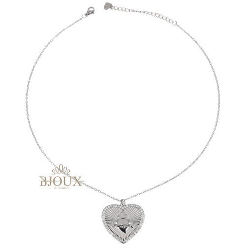 Collana Pendente A Cuore Sacro Trafitto - Acciaio