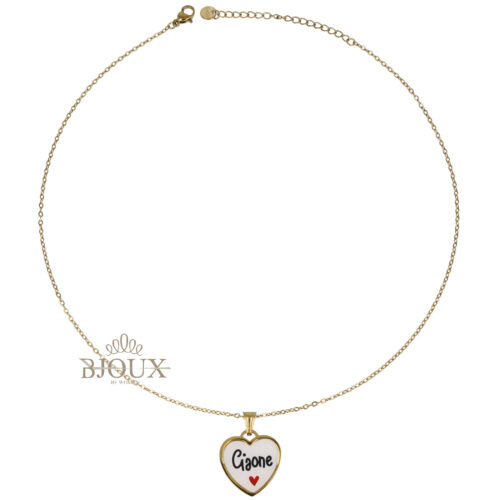 Collana Cuore Smaltato Scritta Ciaone