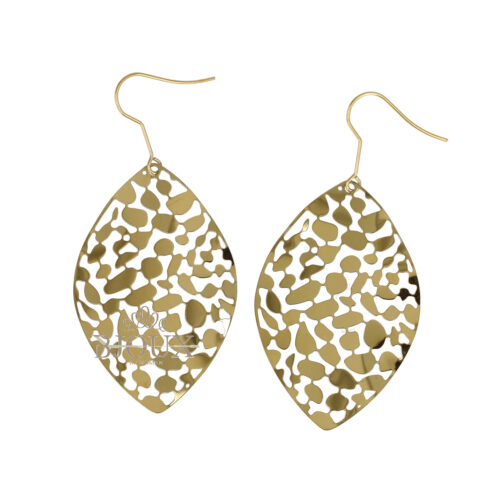 Orecchini Mosaico Foglia Traforata - Acciaio