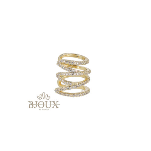 Orecchino Earcuff Spirale Multipla Micro Zirconi