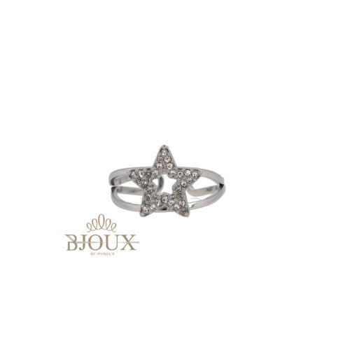 Anello Open Star - Acciaio Regolabile