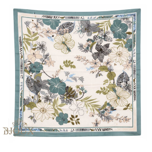 Foulard Flower Frame Verde Acqua