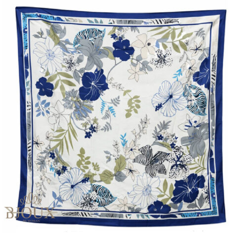 Foulard Flower Frame Blu Icon