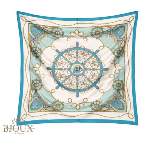 Foulard Marine Royal Turchese Breeze