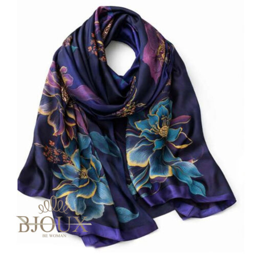 Foulard Maxi Floral Night Blue 90x180