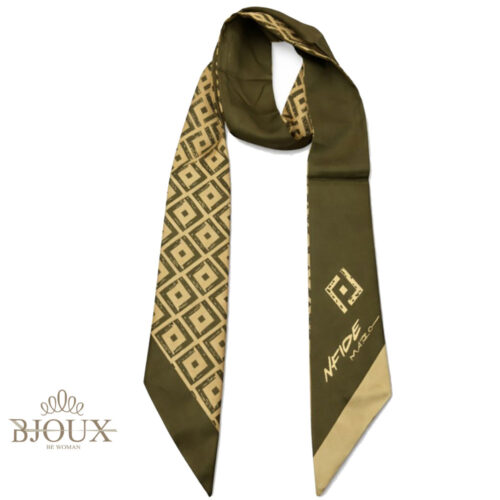 Sciarpina Lunga Geometric Oliva