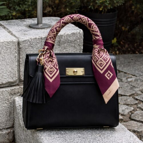 Sciarpina Lunga Geometric Bordeaux