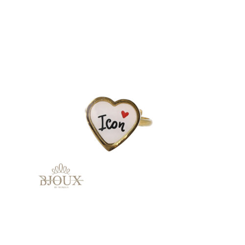 Anello Acciaio Cuore Scritta Icon
