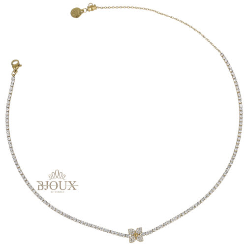 Collana Flower Tennis - Acciaio