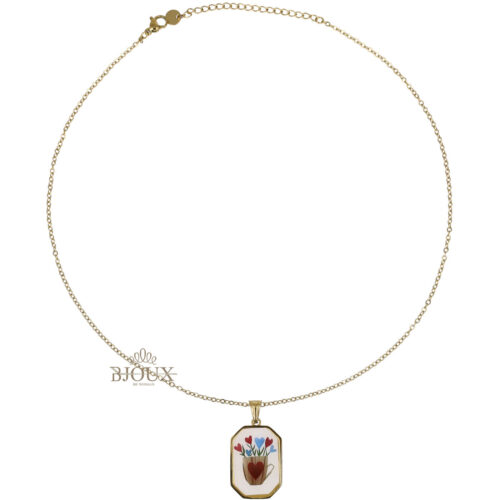Collana Tazza Floreale – Ciondolo Romantico Illustrato