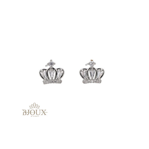 Orecchini a lobo corona zirconi - Royal Crown