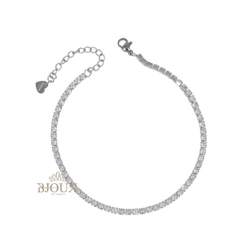 Cavigliera Tennis 2mm Crystal - Acciaio
