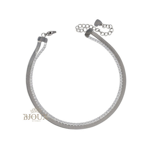 Cavigliera Glam Snake Tennis- Acciaio