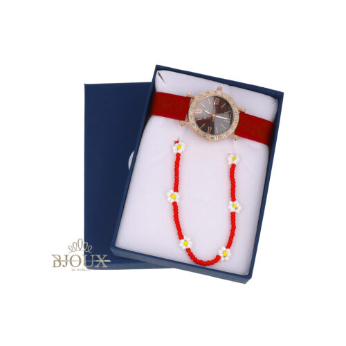 Set regalo Daisy Passion Red  - Collana e Orologio