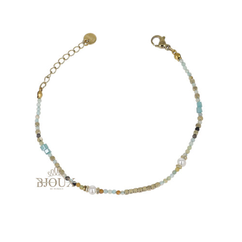 Bracciale Pearl Glow - Acciaio e Perline Colorate