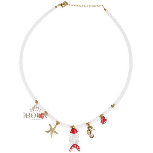 Collana Coral Whispers - Acciaio e Perle