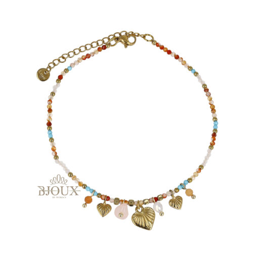 Cavigliera Cuore di Corallo – Collezione Sea Story
