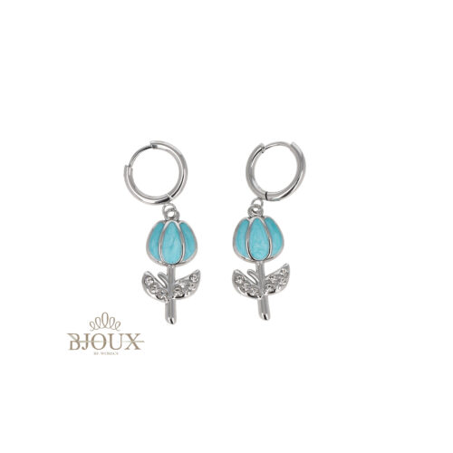Orecchini Tulip Shine - Acciaio Rodiato