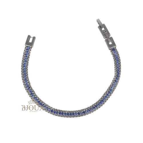Bracciale Uomo Tennis Line in Acciaio con Zirconi