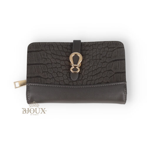 Portafogli Donna Croco Grey con Dettaglio Dorato