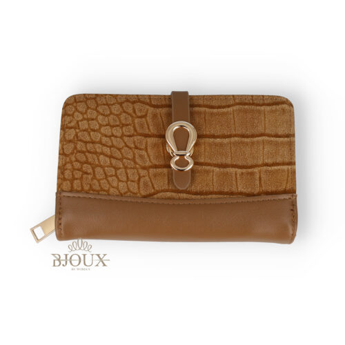 Portafogli Donna Croco Khaki con Dettaglio Dorato